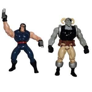 Toy Biz Vintage X-Men Logan Wolverine With Eye Patch And Quark 5" Action Figures